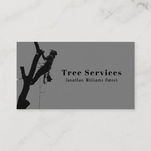 Carte De Visite Service d'ajustement de l'arbre professionnel gris (Devant)