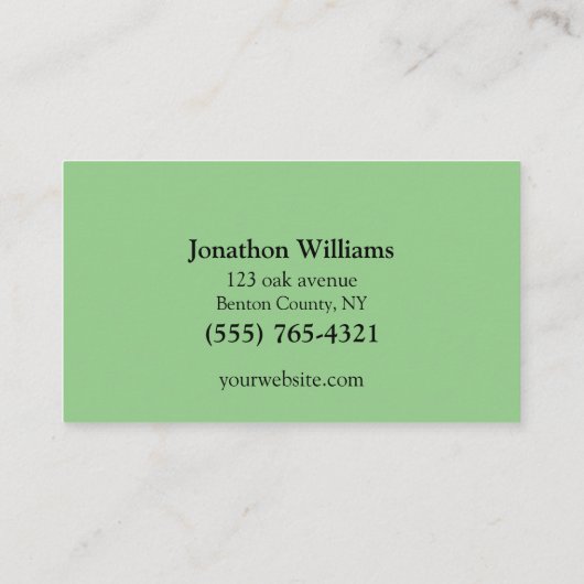 Carte De Visite Service d'ajustement de l'arbre professionnel vert (Dos)