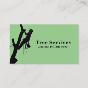 Carte De Visite Service d'ajustement de l'arbre professionnel vert