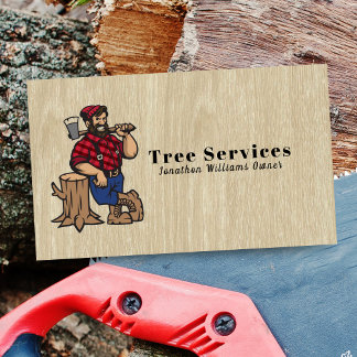 Carte De Visite Service d'ajustement de l'arbre professionnel Wood