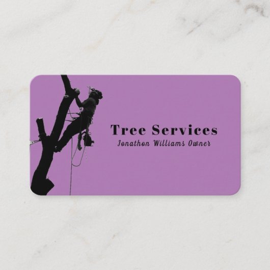 Carte De Visite Service d'ajustement de l'arbre Purple Professiona (Devant)