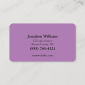 Carte De Visite Service d'ajustement de l'arbre Purple Professiona (Dos)