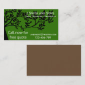 Carte De Visite Service d'amarrage d'arbres Arboriste design moder (Devant / Derrière)