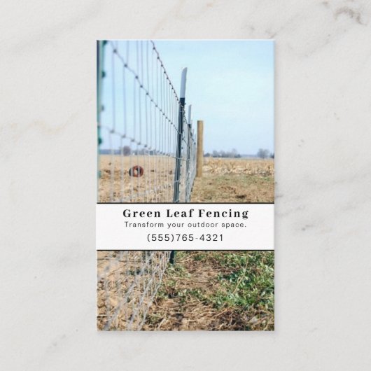 Carte De Visite Service d'aménagement des clôtures (Devant)