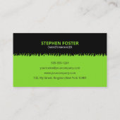 Carte De Visite Service d'aménagement paysager de la pelouse noire (Dos)