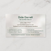 Carte De Visite Service d'arboriste professionnel (Dos)