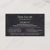 Carte De Visite Service d'arboriste professionnel (Dos)