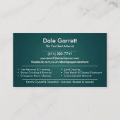 Carte De Visite Service d'arboriste professionnel (Dos)