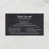Carte De Visite Service d'arboriste professionnel (Dos)