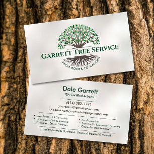 Carte De Visite Service d'arboriste professionnel 