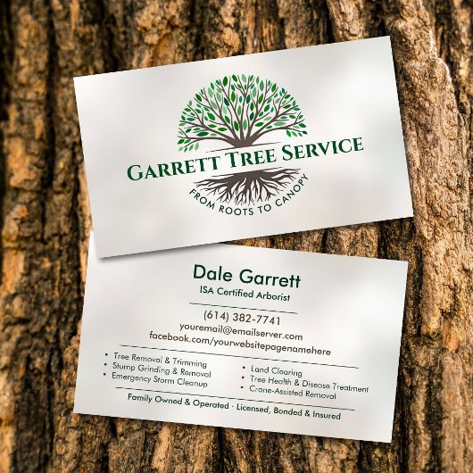 Carte De Visite Service d'arboriste professionnel