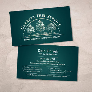 Carte De Visite Service d'arboriste professionnel 