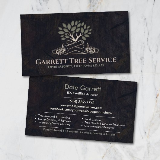 Carte De Visite Service d'arboriste professionnel