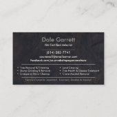 Carte De Visite Service d'arboriste professionnel (Dos)