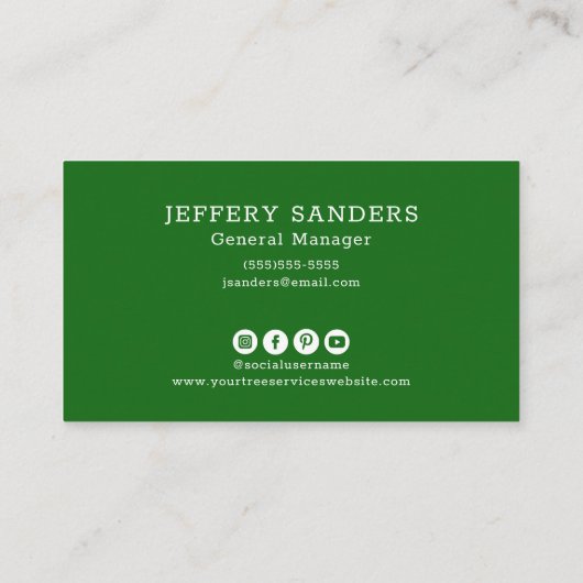 Carte De Visite Service d'arbre du logo moderne (Dos)