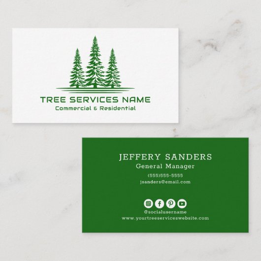 Carte De Visite Service d'arbre du logo moderne (Devant / Derrière)
