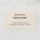 Carte De Visite Service d'arbre et vis circulaire d'enlèvement (Dos)