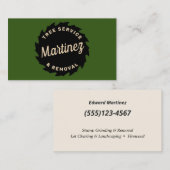 Carte De Visite Service d'arbre et vis circulaire d'enlèvement (Devant / Derrière)