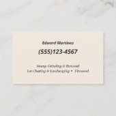 Carte De Visite Service d'arbre et vis circulaire d'enlèvement (Dos)