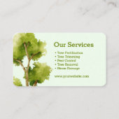 Carte De Visite Service d'arbre paysager professionnel (Dos)