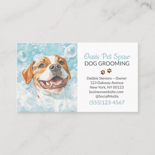 Carte De Visite Service de baignade pour animaux de compagnie (Devant)