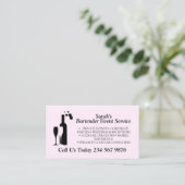 Carte De Visite Service de barman de cocktail Script Rose (Debout devant)