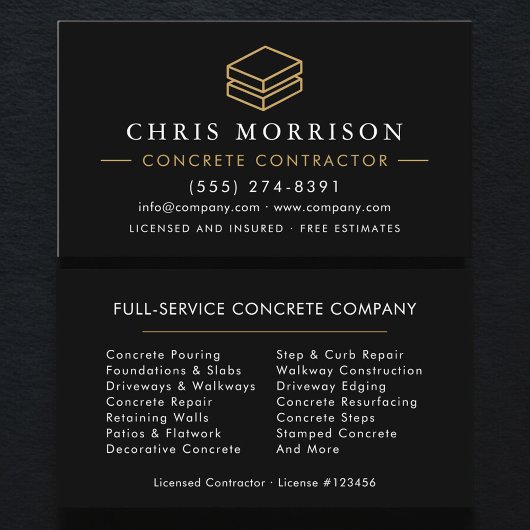 Carte De Visite Service de béton
