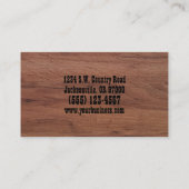 Carte De Visite Service de bison rustique Bois (Dos)
