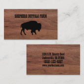 Carte De Visite Service de bison rustique Bois (Devant / Derrière)
