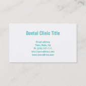 Carte De Visite Service de blanchissage des dents de la clinique d (Dos)