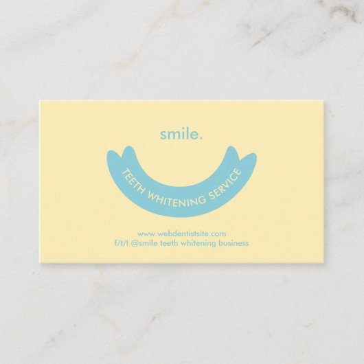 Carte De Visite Service de blanchissement des dents Smile Soins bu (Devant)