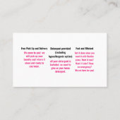 Carte De Visite Service de blanchisserie (Dos)