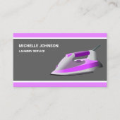 Carte De Visite Service de blanchisserie en fer à vapeur violet (Devant)