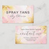 Carte De Visite Service de bronzage en Spray Or Rose Chimant (Devant / Derrière)