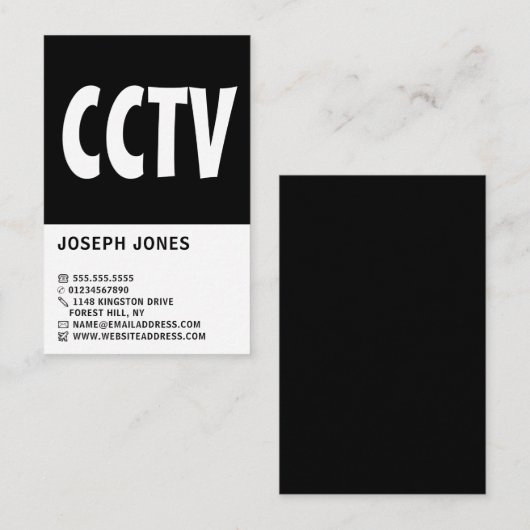 Carte De Visite Service de caméra de sécurité moderne Bold (Devant / Derrière)