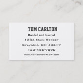 Carte De Visite Service de camion à neige (Dos)