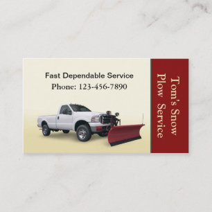 Carte De Visite Service de camion à neige