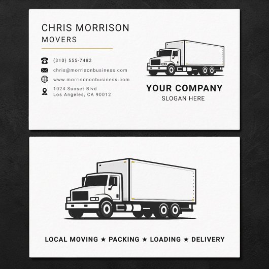 Carte De Visite Service de camion de déménagement