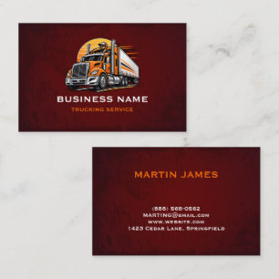 Carte De Visite Service de camion personnalisé, logistique de tran