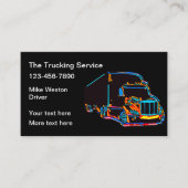 Carte De Visite Service de camionnage cool Chauffeur de camion (Devant)