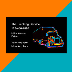 Carte De Visite Service de camionnage cool Chauffeur de camion