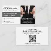 Carte De Visite Service de cautions de cautionnement | Élégant bla (Devant / Derrière)