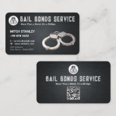Carte De Visite Service de cautions de cautionnement | Grunge noir (Devant / Derrière)