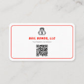 Carte De Visite Service de cautions de cautionnement | Ligne rouge (Dos)