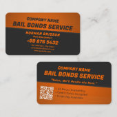 Carte De Visite Service de cautions de cautionnement | Orange fonc (Devant / Derrière)