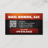 Carte De Visite Service de cautions de cautionnement | Rouge Noir (Dos)
