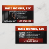 Carte De Visite Service de cautions de cautionnement | Rouge Noir (Devant / Derrière)