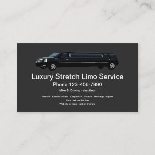 Carte De Visite Service de Chauffeur de Limousine de Luxe