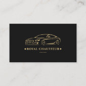 Carte De Visite Service de Chauffeur de Luxe Privé Exécutif Noir (Devant)