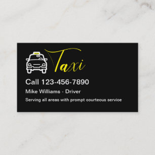 Carte De Visite Service de chauffeur de taxi tendance classique